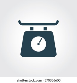 Blue Colored Icon of Electric Scale On Gray Color Background. Eps-10.