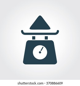 Blue Colored Icon of Electric Scale On Gray Color Background. Eps-10.