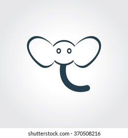 Blue Colored Icon of Elephant On Gray Color Background. Eps-10.