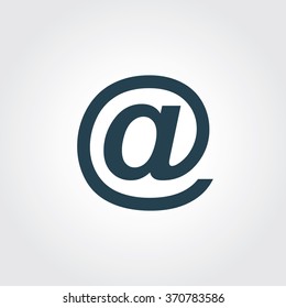 Blue Colored Icon of E-mail Address On Gray Color Background. Eps-10.