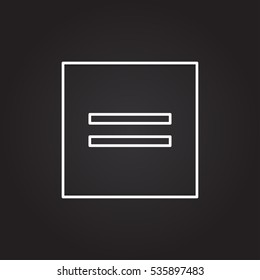 Blue Colored Icon of Equal On Gray Color Background. 

