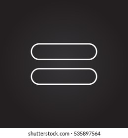 Blue Colored Icon of Equal On Gray Color Background. 

