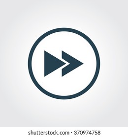 Blue Colored Icon of Fast Forward On Gray Color Background. Eps-10.