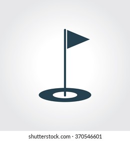 Blue Colored Icon of Flag On Gray Color Background. Eps-10.