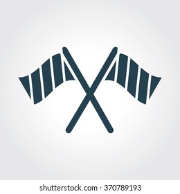 Blue Colored Icon of Flag On Gray Color Background. Eps-10.
