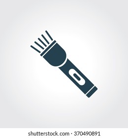 Blue Colored Icon of Flash Light On Gray Color Background. Eps-10.
