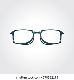 Blue Colored Icon of Glasses On Gray Color Background. Eps-10.
