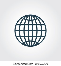 Blue Colored Icon of Globe On Gray Color Background. Eps-10.
