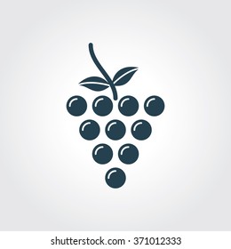 Blue Colored Icon of Grapes On Gray Color Background. Eps-10.