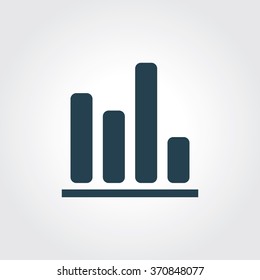 Blue Colored Icon of Graph On Gray Color Background. Eps-10.