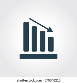 Blue Colored Icon of Graph On Gray Color Background. Eps-10.