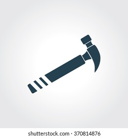 Blue Colored Icon of Hammer On Gray Color Background. Eps-10.