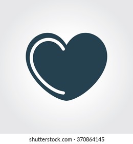 Blue Colored Icon of Heart On Gray Color Background. Eps-10.