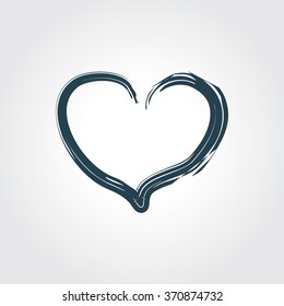 Blue Colored Icon of Heart On Gray Color Background. Eps-10.