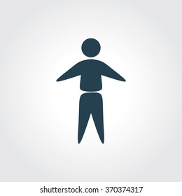 Blue Colored Icon of Human On Gray Color Background. Eps-10.