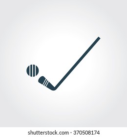 Blue Colored Icon of Ice Hockey On Gray Color Background. Eps-10.