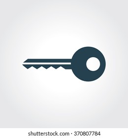Blue Colored Icon of Key On Gray Color Background. Eps-10.