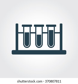 Blue Colored Icon of Laboratory Glass On Gray Color Background. Eps-10.