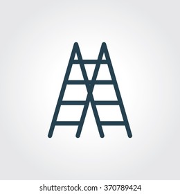 Blue Colored Icon of Ladders On Gray Color Background. Eps-10.