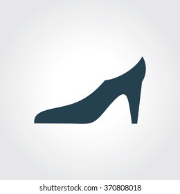 Blue Colored Icon of Ladies Shoes On Gray Color Background. Eps-10.