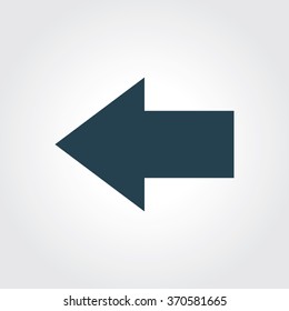 Blue Colored Icon of Left Arrow On Gray Color Background. Eps-10.