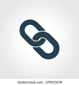 Blaufarbiges Symbol des Links auf grauem Hintergrund. EPS-10.