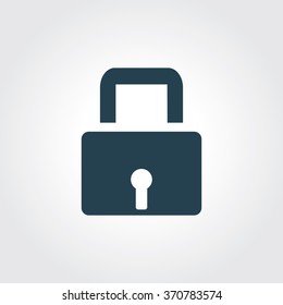 Blue Colored Icon of Lock On Gray Color Background. Eps-10.