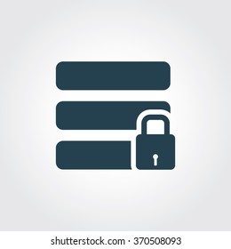 Blue Colored Icon of Locked Data Or Secure Data On Gray Color Background. Eps-10.
