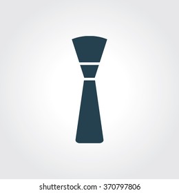Blue Colored Icon of Makeup Brush On Gray Color Background. Eps-10.