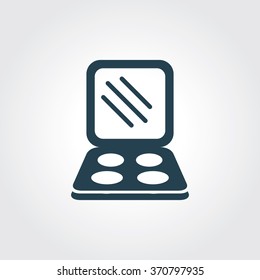 Blue Colored Icon of Make-Up Kit On Gray Color Background. Eps-10.