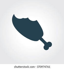 Blue Colored Icon of Meat On Gray Color Background. Eps-10.