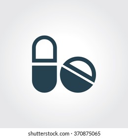 Blue Colored Icon of Medicines On Gray Color Background. Eps-10.