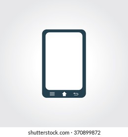 Blue Colored Icon of Mobile Phone On Gray Color Background. Eps-10.
