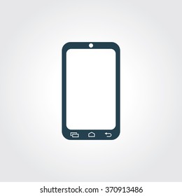 Blue Colored Icon of Mobile Phone On Gray Color Background. Eps-10.