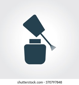 Blue Colored Icon of Nail Paint On Gray Color Background. Eps-10.