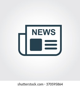 Blue Colored Icon of Newspaper On Gray Color Background. Eps-10.