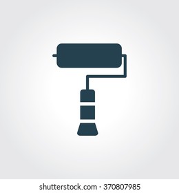 Blue Colored Icon of Painting Brush On Gray Color Background. Eps-10.