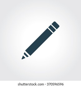 Blue Colored Icon of Pencil On Gray Color Background. Eps-10.