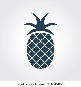 Blue Colored Icon of Pineapple On Gray Color Background. Eps-10.