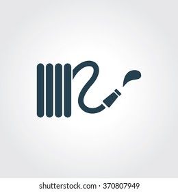 Blue Colored Icon of Pipe Hose On Gray Color Background. Eps-10.
