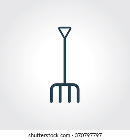 Blue Colored Icon of Pitchfork On Gray Color Background. Eps-10.
