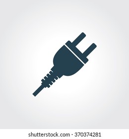 Blue Colored Icon of Power pin On Gray Color Background. Eps-10.