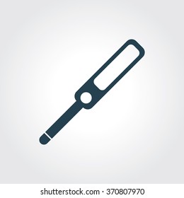 Blue Colored Icon of Pregnancy test Strip On Gray Color Background. Eps-10.