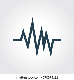 Blue Colored Icon of Pulse On Gray Color Background. Eps-10.