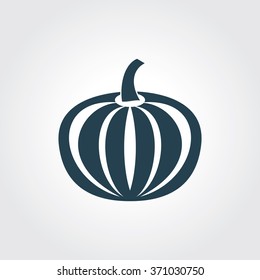 Blue Colored Icon of Pumpkin On Gray Color Background. Eps-10.