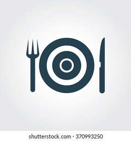 Blue Colored Icon of Restaurant On Gray Color Background. Eps-10.