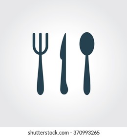 Blue Colored Icon of Restaurant On Gray Color Background. Eps-10.