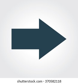 Blue Colored Icon of Right Arrow On Gray Color Background. Eps-10.