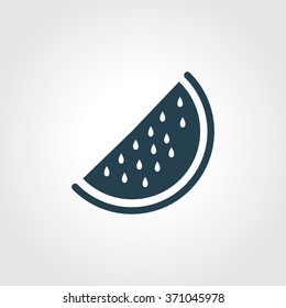Blue Colored Icon of Ripe Watermelon On Gray Color Background. Eps-10.