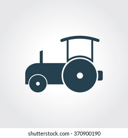 Blue Colored Icon of Road Roller On Gray Color Background. Eps-10.